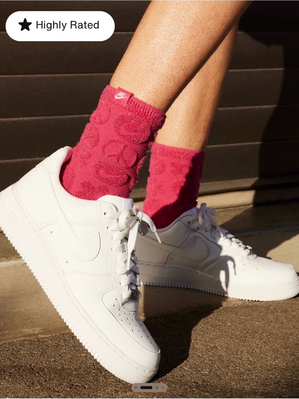 Nike Air Force 1 Women’s White Low-Top Leather Sneakers - Picture 5 of 5